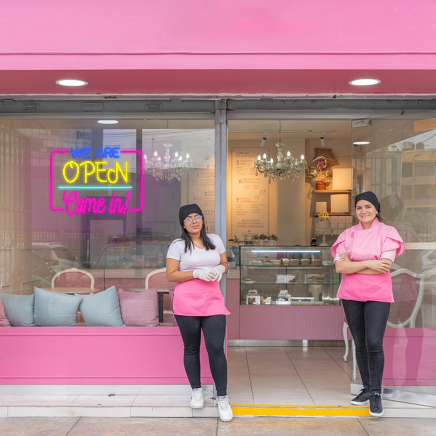LISIGNVE We Are Open Neon Sign LED Open Sign Come In for Business Store Front Dimmable Open Welcome Neon Light for Cafe Bar Restaurant Window Decor