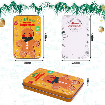 MGparty 24 PCS Christmas Gift Card Tin Boxes with Lids, Small Metal Holiday Gift Card Holders for Candy Cash Jewelry, Bulk Xmas Stocking Stuffers & Christmas Party Favor Gift Set