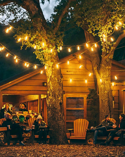 Doukedge Outdoor String Lights Waterproof, 50FT Patio Lights with 26 ST38 Edison Bulbs (1 Sqare), Outside Hanging Decorative Lights for Porch, Blacony, Blackyard, Bistro, Garden, 2700K