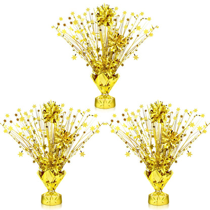 Capoda 3 Packs Metallic Foil Spray Centerpiece Gold Star Table Decoration Glitter Burst Centerpieces Decor for Birthday Wedding Holiday Anniversary Graduation Home Party Table Decor Supplies