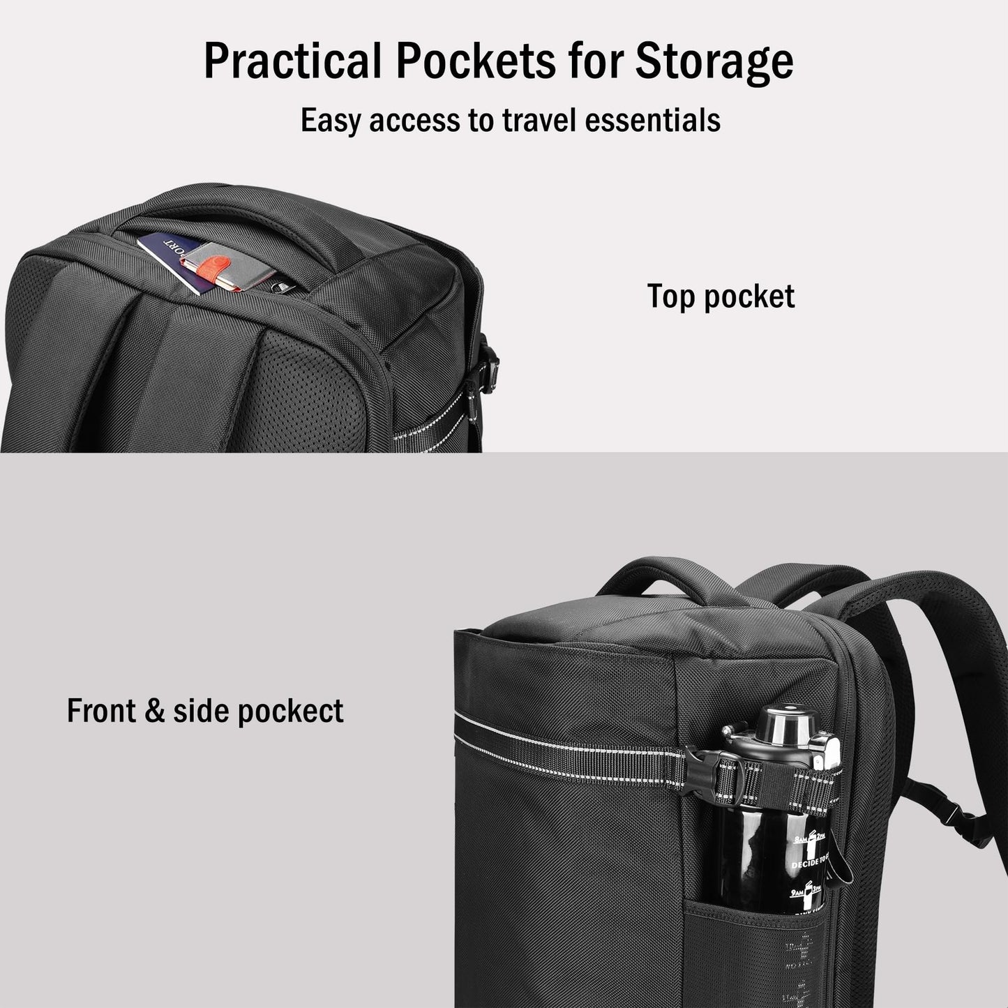 HIGH FIT Travel Backpack 40L, TSA Friendly Airline Flight Approved Carry On Laptop Backpacks Lightweight Business Knapsack,Large Capacity Rucksack,Weekender Bag Daypack,Fits 17.3 Inch Laptop