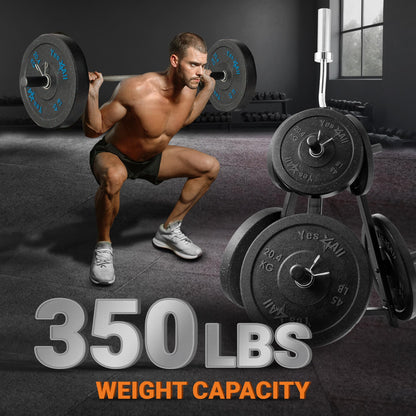 Yes4All Weight Rack, 1 & 2-Inch Plate Bumper Plate Rack, 350 lbs Capacity Barbell Weight Rack for Home Gym Training