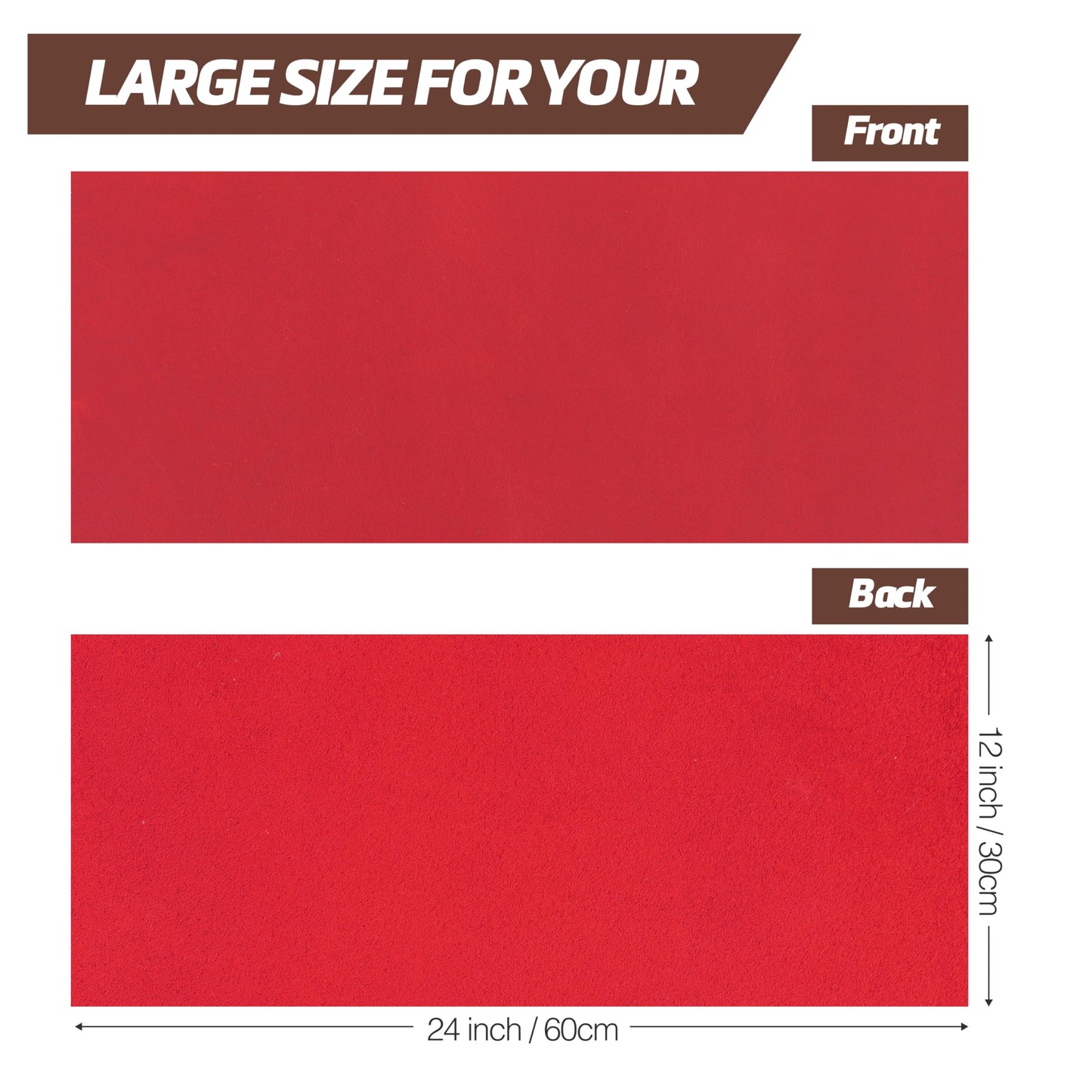 Shkira 12''X24'' Genuine Crimson Leather Sheets for Crafts - Square 2.0MM Thick Genuine - Thick Cowhide Pieces Square - Leather Sheet for Arts