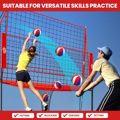 Volleyball Training Equipment,Height Adjustable Volley Ball Practice Net Station for Serving, Spiking, Hitting Practice,Easy Setup Volleyball Net for Backyard Indoor Outdoor with Carryingbag