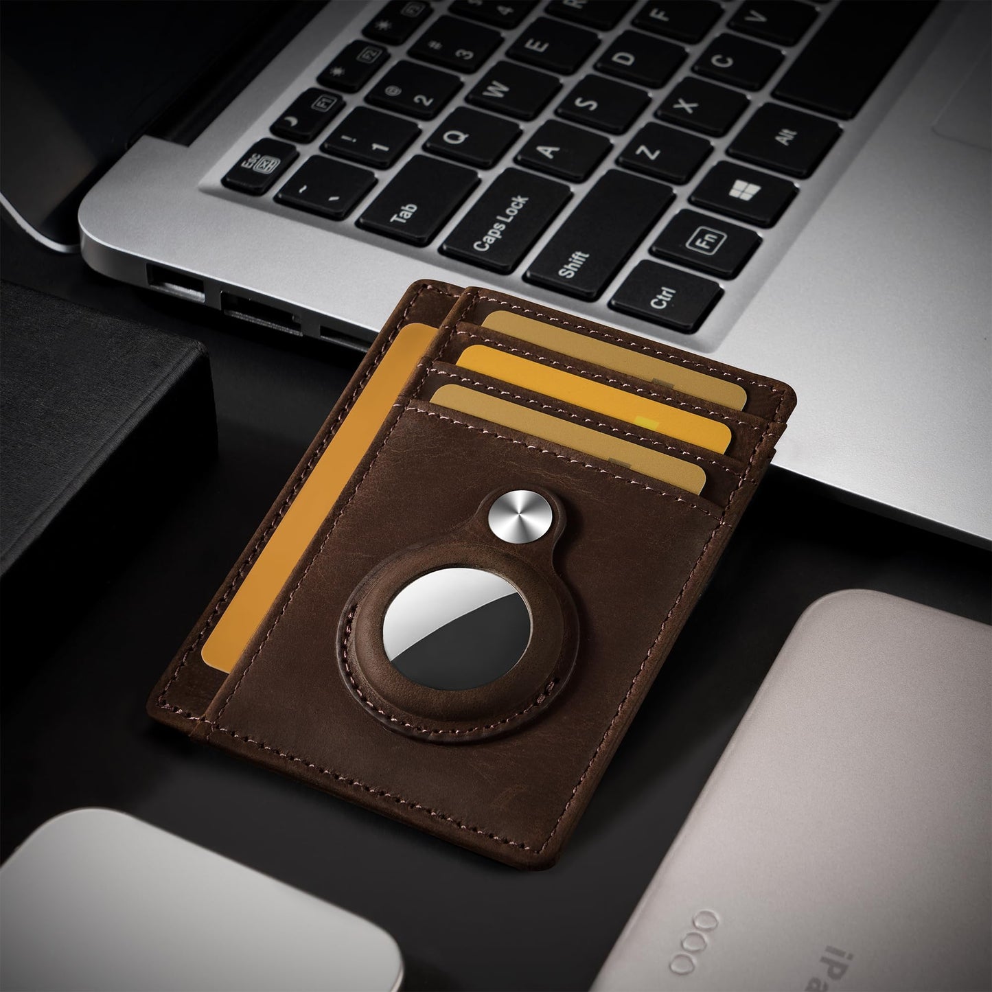 Hawanik Slim Minimalist Front Pocket Air Tag Wallet, RFID Blocking Card Holder Wallet with Airtag Holder
