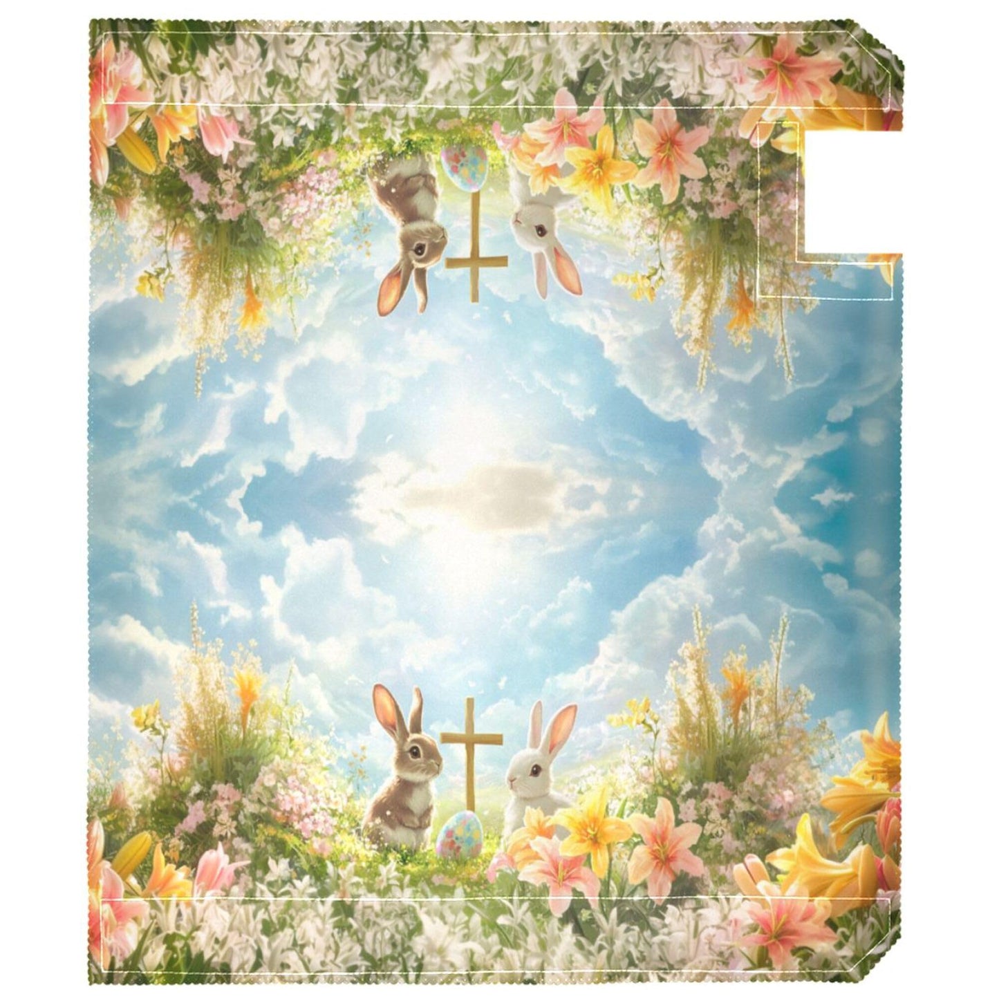 Wamika Happy Easter Day Eggs Bunny Mailbox Cover Standard Size Welcome Spring Flowers Lily Magnetic Mailbox Covers Garden Yard Porch Mail Boxes Cover Holiday Decorations 21" L x 25" W