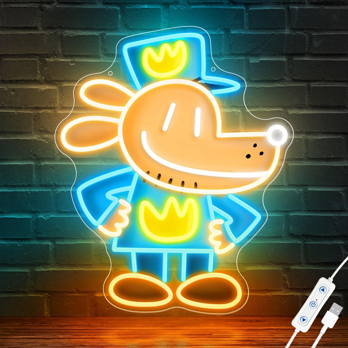 Officially Licensed Dog Man Neon Sign, Neon Signs for Wall Decor, UV Printing LED Light Sign, Kids' Room, Game Room, Party, Birthday/Christmas Gift for Dog Man New Movie Lovers & Fans