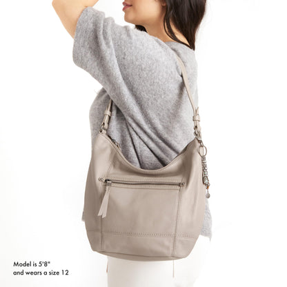 The Sak Sequoia Hobo Bag in Leather, Single Shoulder Strap, Sand