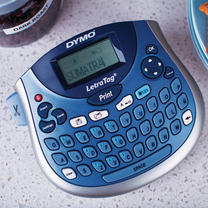 DYMO LetraTag Bundle, Handheld 100T Printer, Portable, QWERTY Keyboard, Includes 13ft Black on White Labels and 13ft Black on Clear Labels - Home Organization, Crafting, Labeling