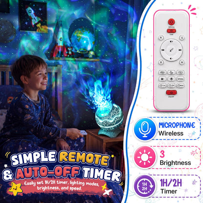 Rossetta Galaxy Projector Karaoke Machine for Kids, Rechargeable Star Projector with Wireless Microphone, Bluetooth Speaker, Night Light Projector for Bedroom, Christmas Birthday Gifts for Kids Teens
