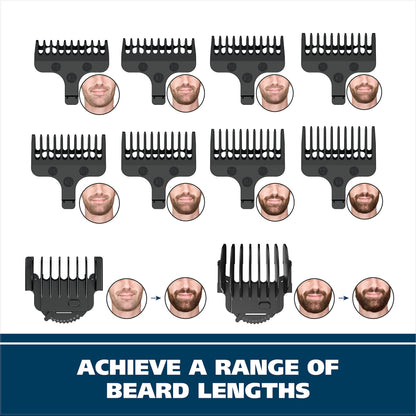 Wahl Stainless Steel Lithium Ion 2.0+ Slate Beard Trimmer for Men - Electric Shaver, Nose Ear Trimmer, Rechargeable All in One Men's Grooming Kit - Model 9864