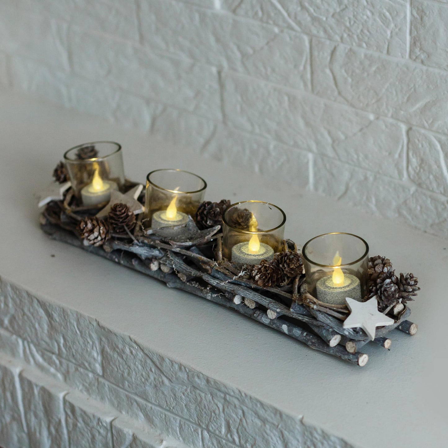 FURORA LIGHTING Silver Glitter Flameless Tealights - 1.45" W x 1.57" H, 12-Pack, Batteries Included