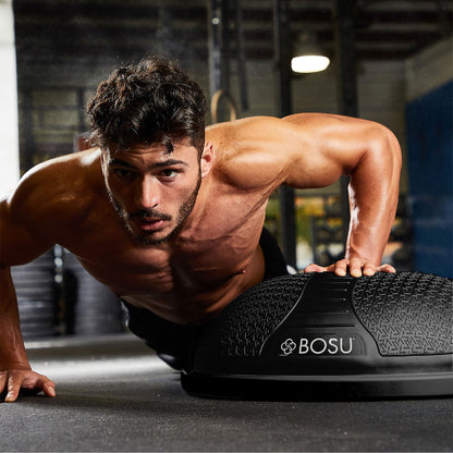 BOSU Nexgen Balance Trainer, Half-Ball Training Equipment, 65 cm Diameter, 300 lb Capacity - Burst-Resistant Stability Exercise Tool w/ Non-Slip Base, Includes Hand Pump, Commercial-Grade