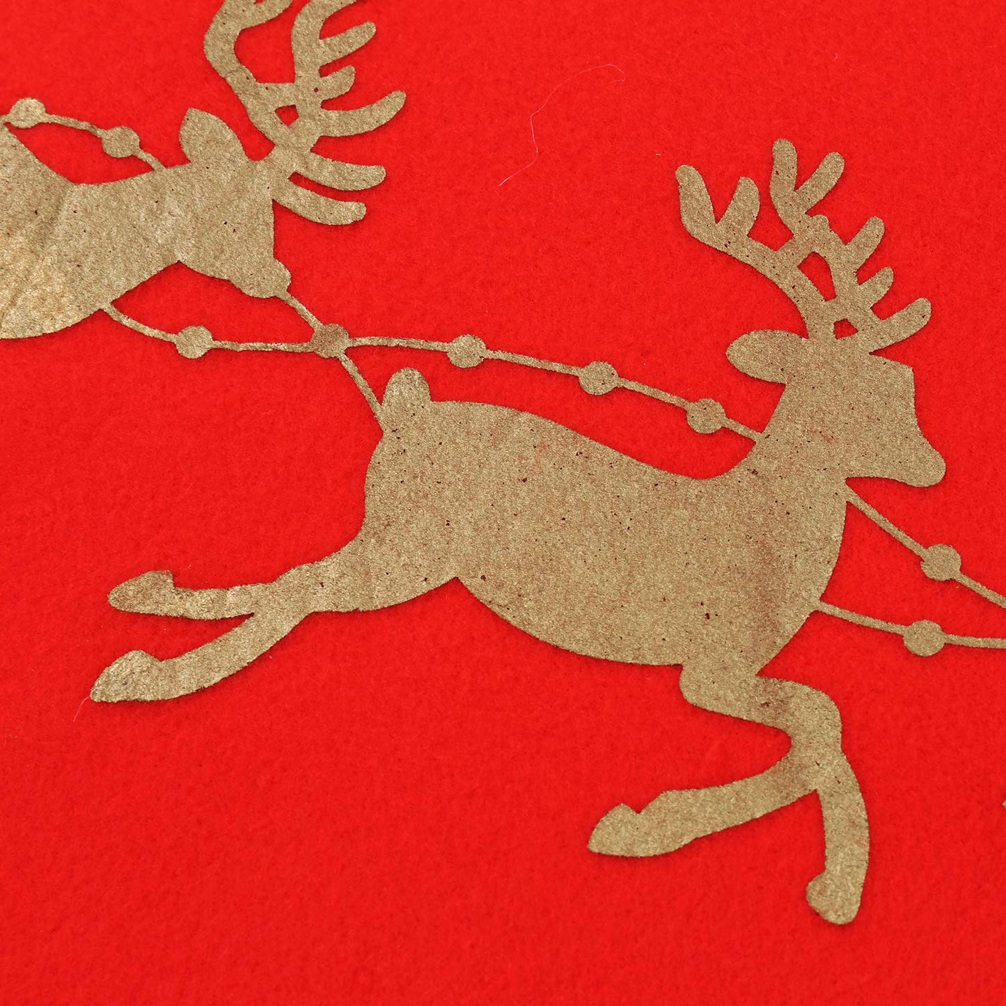 Sattiyrch Christmas Tree Skirt with Gold Rim 36",Flannelette Santa Reindeer Decoration for 6Ft/7.5Ft Xmas Tree