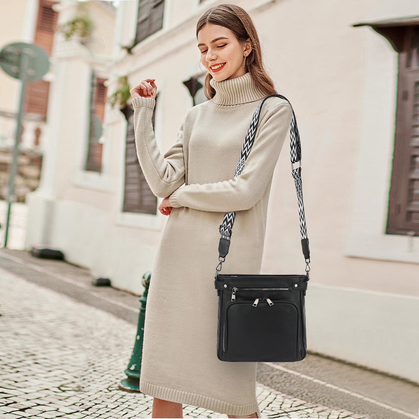 TANTOMI Crossbody Bags for Women Purses for Women Trendy Leather Shoulder Handbags Travel Purse with 6 Card Slots