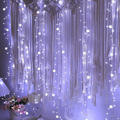 Copper Wire Firecracker Christmas Lights, 10FT 200LED Battery Operated Twinkle Cluster Fairy Lights for Christmas Tree with Remote for Bedroom Dorm Wreath DIY Wedding Christmas Decoration