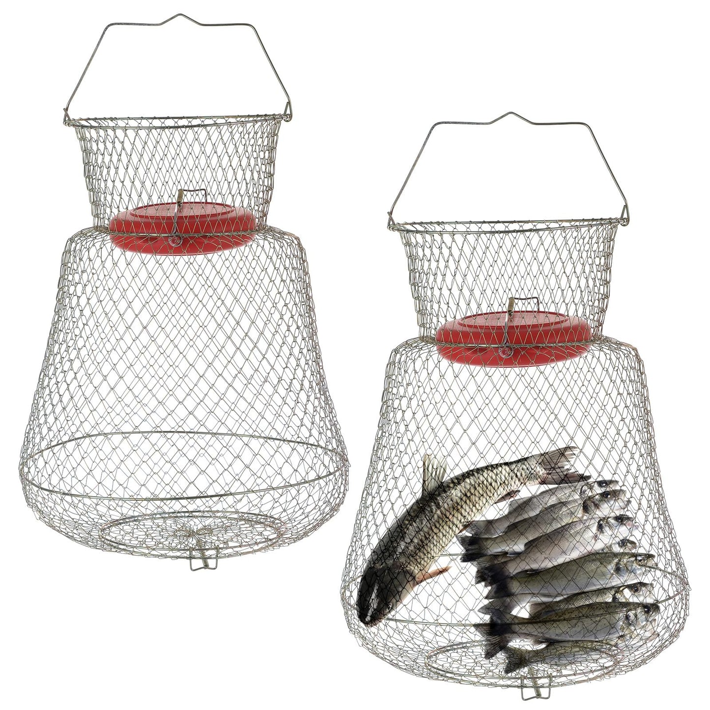 weyleity 2 Pack Floatable Galvanized Steel Wire Fish Basket