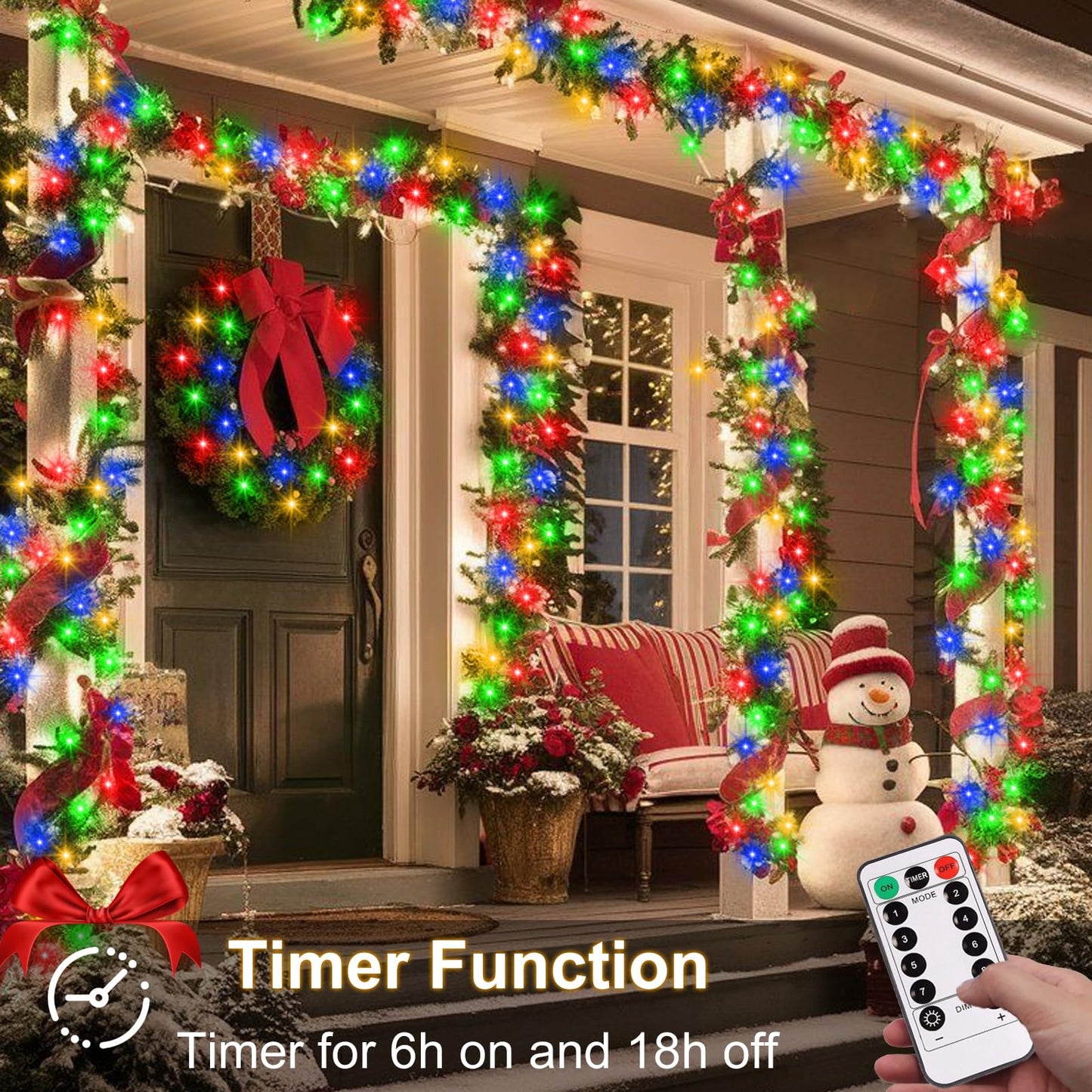 DBFAIRY 2Pack String Lights Battery Operated with Remote for Xmas,Multicolor 16.4ft