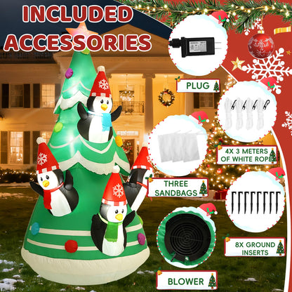InfleasJoiy 10FT Christmas Tree Inflatable Decoration with Built-in LED Lights, Christmas Outdoor Inflatable Decoration for Lawn, Yard, Garden, Patio