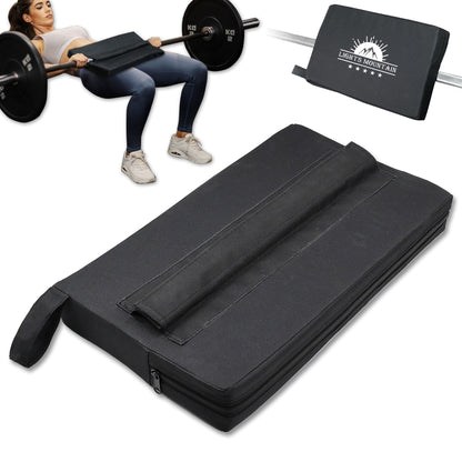 Lights Mountain Square Hip Thrust Pad for Smith Machine, Extra Thick Firm Barbell Pad for Glute Bridges, Non-Slip Hook & Loop, Heavy Duty Support for Squats & Hip Thrusts, Home Gym Equipment (Black)