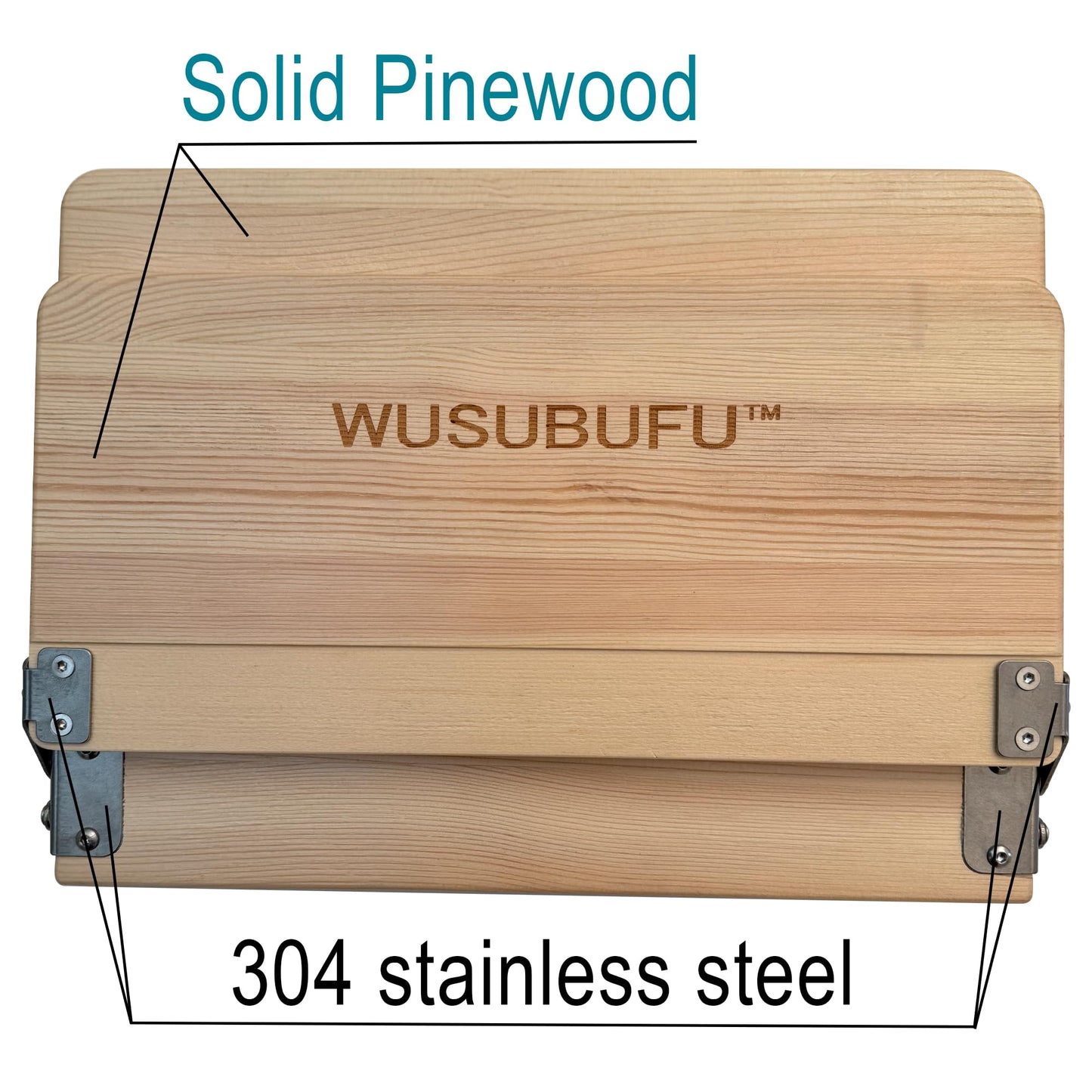 WUSUBUFU Book Stand, Cookbook Stand, (Solid Wood Construction with Anti-Cracking Design, Stainless Steel Hardware)