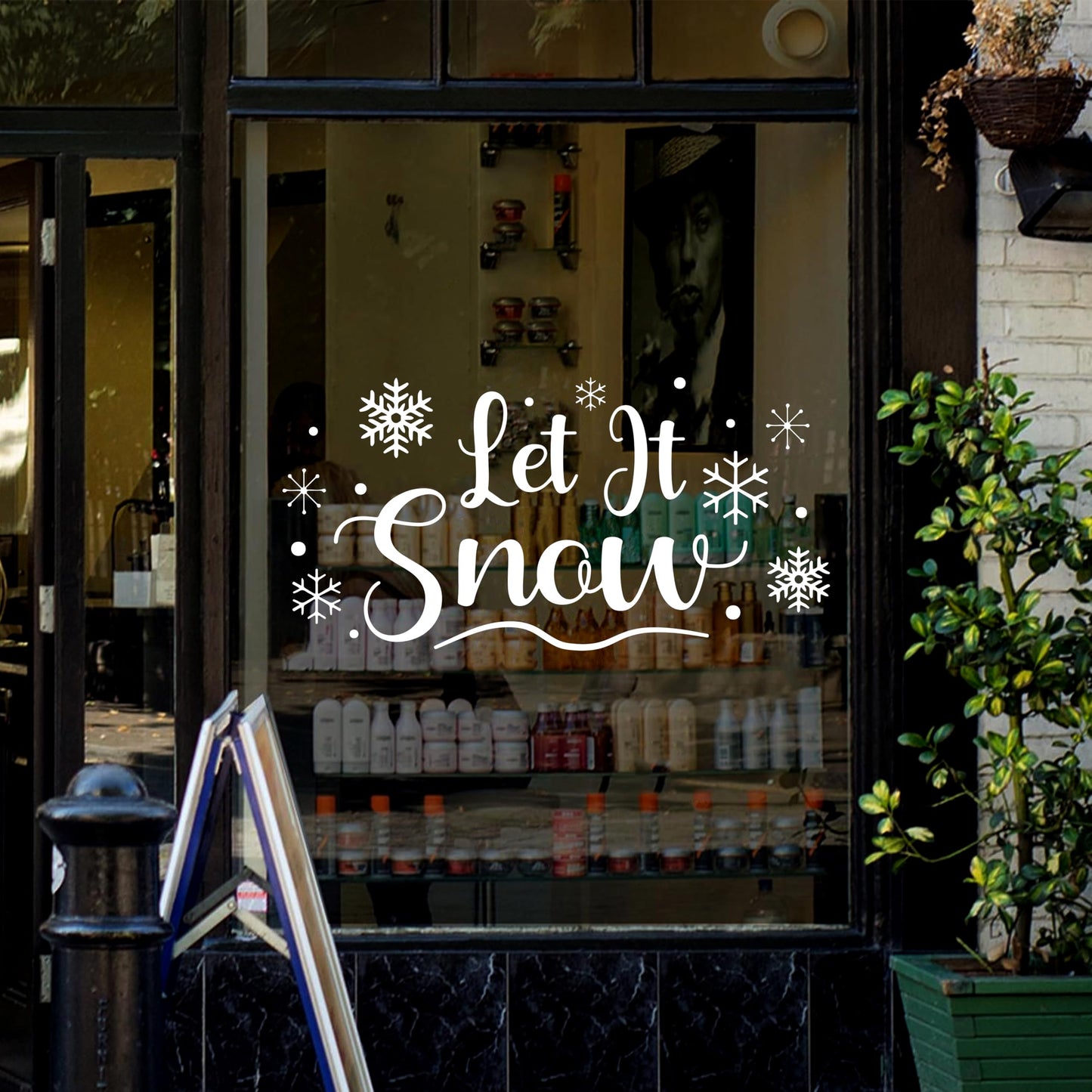Let It Snow Snowflake Decals - Winter Snowflake Wall Stickers,Mural Stickers for Winter Xmas Home Refrigerator Wall Window Decor, Room Mural Stickers Wall Decals for Party Home Kitchen Decorations
