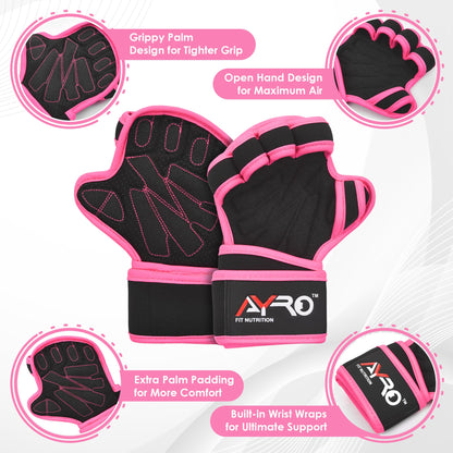 AYRO Workout Gloves for Men & Women – Gym Gloves for Men, Weight Lifting Gloves, with Wrist Support, Breathable Palm Padding, Non-Slip Grip – Ideal for Gym, Fitness, Cross Training, Cycling Gloves