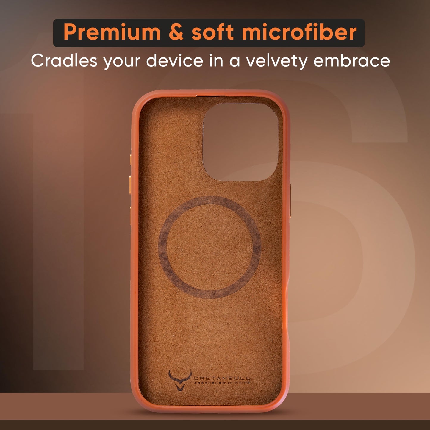 Cretanbull iPhone 16 Pro Max Leather Case - Oil Waxed Full Grain Anti-Scratch Handmade Genuine Leather Case - Compatible with Magsafe, Shockproof, Drop Proof, Protective Slim Case (16 Pro Max Ochre)