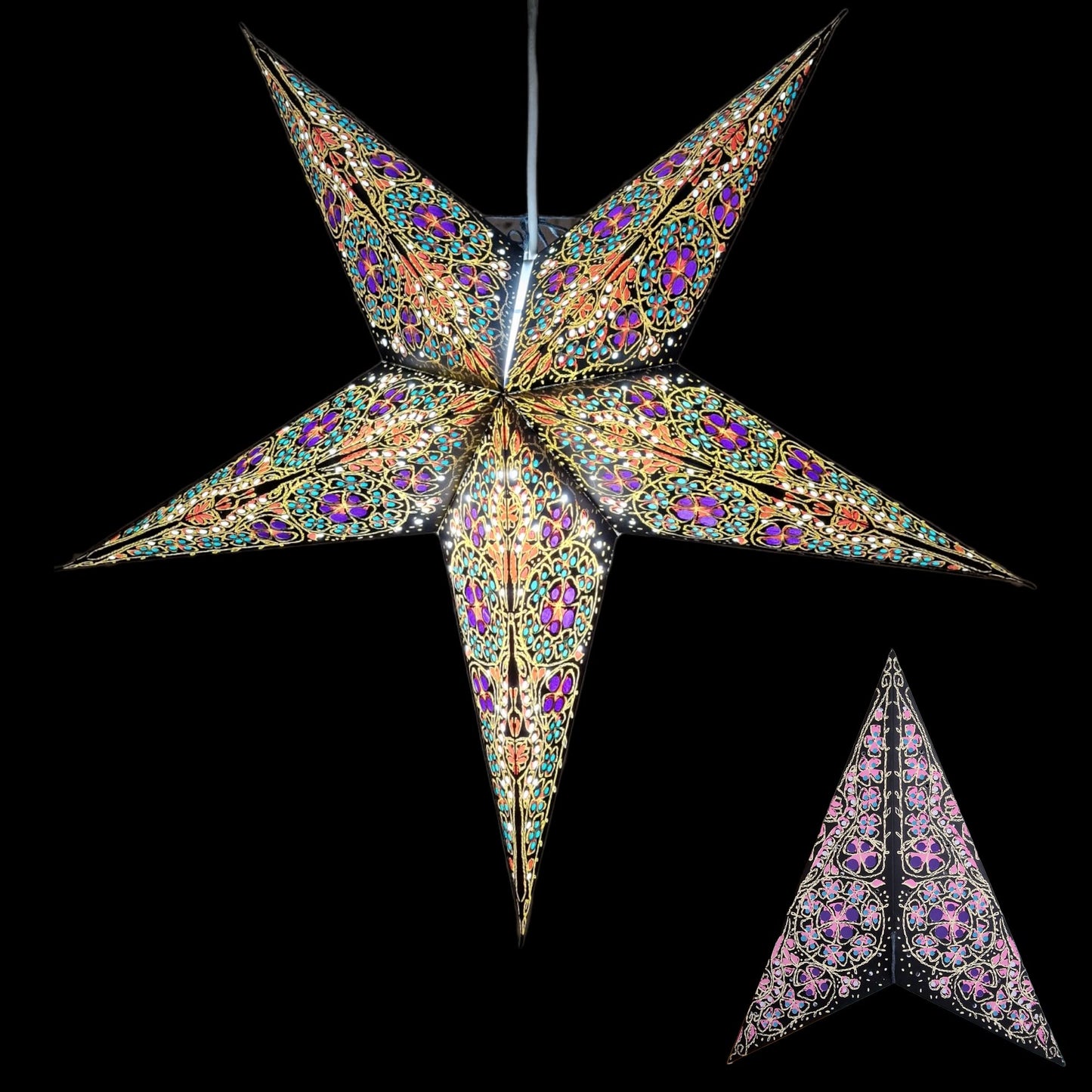 Yepsio Paper Star Lantern Lampshade, 60 cm, Hanging Decorations for Christmas, Wedding, Home, Party (Galaxy 03)