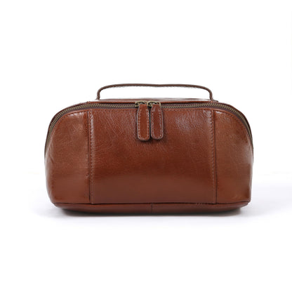 KomalC Luxury Leather Men’s Toiletry Travel Bag – Handmade Shaving Kit with Waterproof Interior, Spacious Storage & Carry Handle – leather travel Kit Bag for Men & Women (Wine)