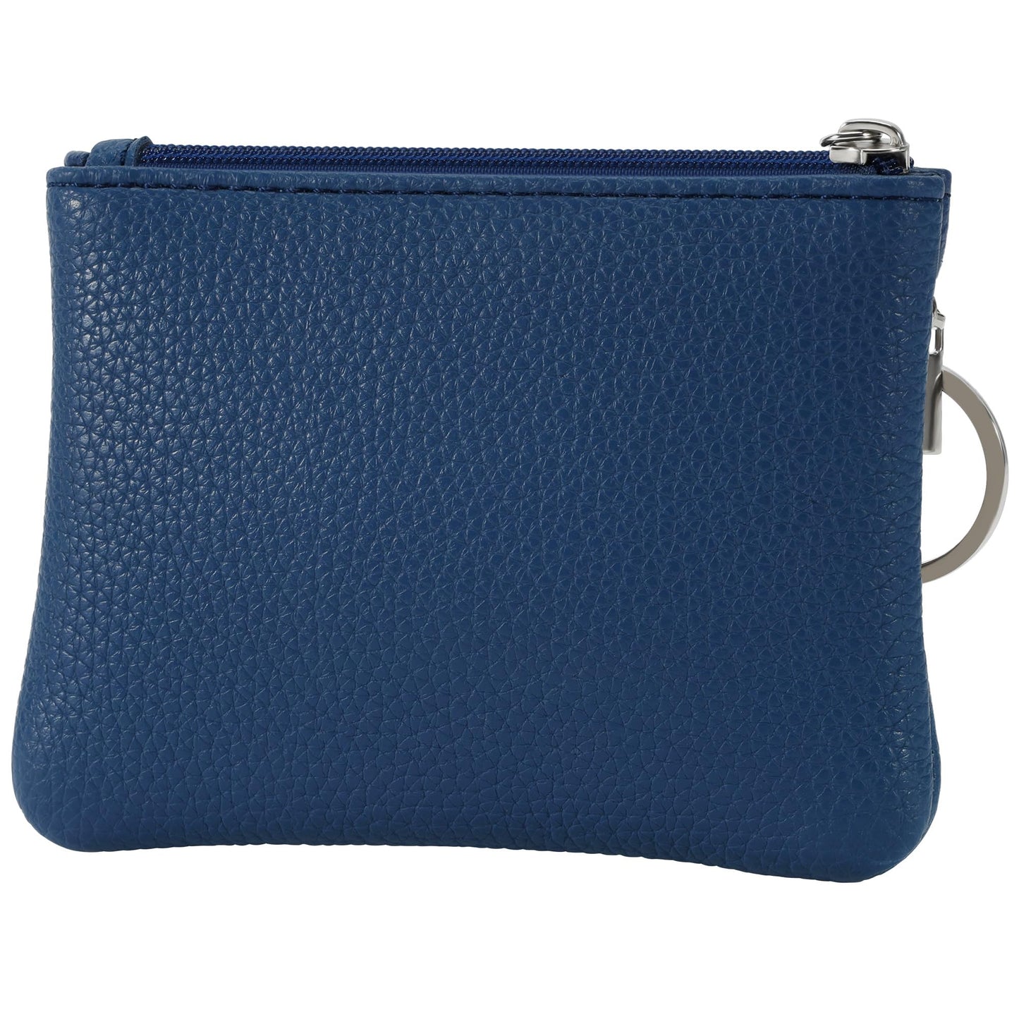Chelmon 2 Pack Coin Purse Pouch Change Card Holder Wallet with Keychain for Women and Men (Black & Blue)