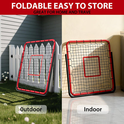 Garvee 3.3x3.3 FT Soccer Baseball Rebounder Adjustable Soccer Goal and Bounce Back Net with Steel Frame Multi-Sport Training Equipment for Control Passing Practice Easy Setup Teens Adults