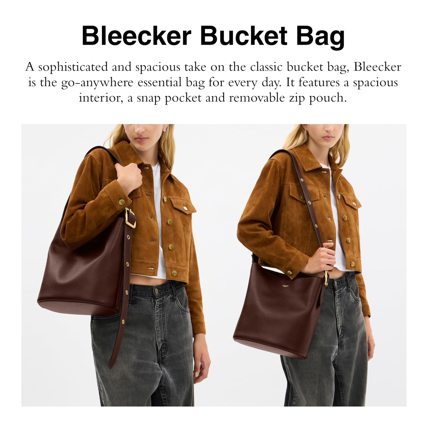 Coach Natural Grain Leather Bleecker Bucket Bag