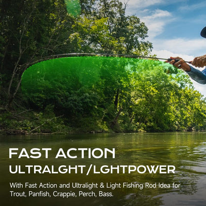 HANDING M1 BFS Rod 7' Ultralight Fishing Rod 2-Piece Ultralight Casting Rod for Trout Crappie Bluegill Yellow Perch Rock Bass Sunfish with Fast Action 30T+24T Carbon Fiber