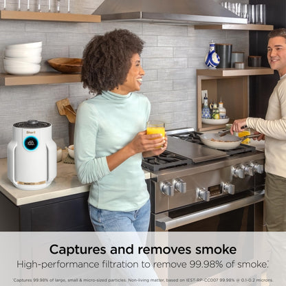 Shark NeverChange Air Purifier Compact Pro, Long-Lasting HEPA-Exceeding Filtration, For Pet Dander, Dust, Smoke, Allergens, Up to 250 sq. ft., Odor Neutralizer, Bedroom, Nursery, Dorm, HP072 (2025)