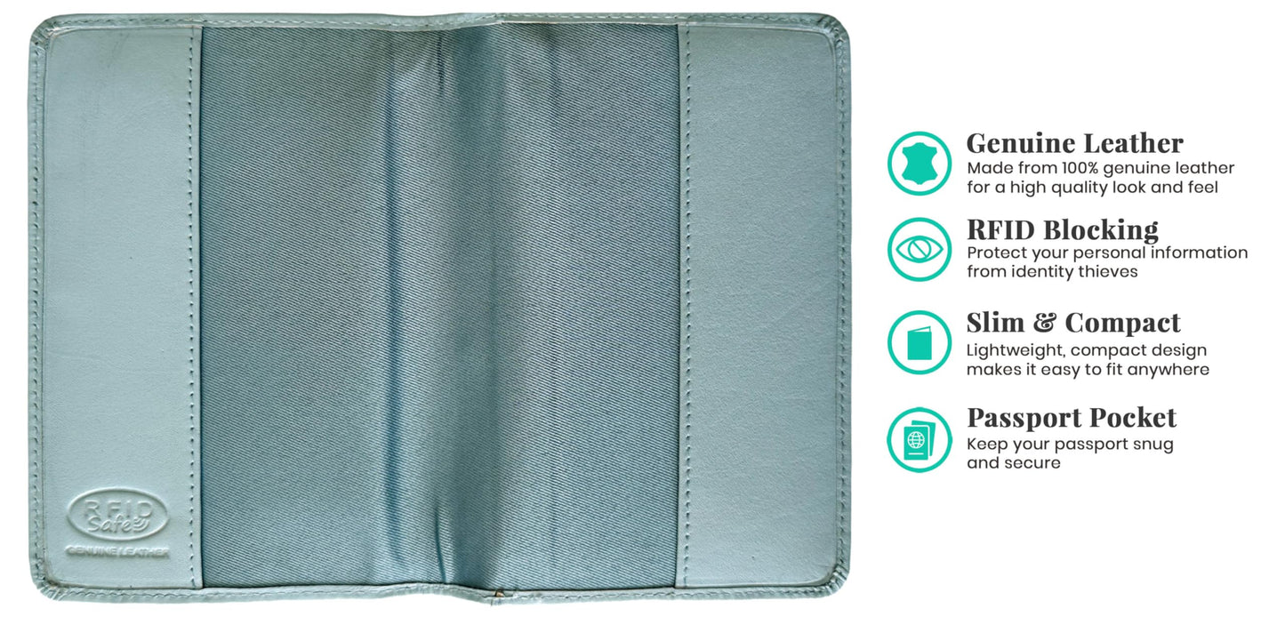 Chambray Basic Genuine Leather RFID Passport Cover