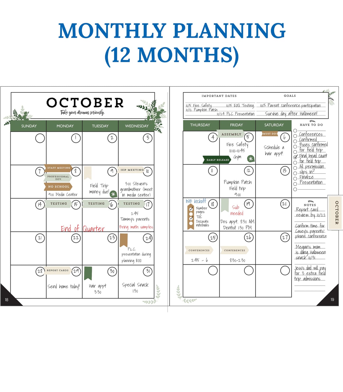 Carson Dellosa Education Modern Farmhouse Teacher Planner 2025-2026,Undated 8" x 11" Lesson Plan Book With Stickers, Class Schedule & Weekly Calendar School Supplies, Homeschool & Classroom Must Haves