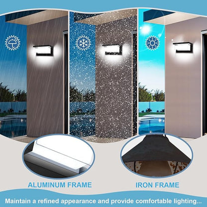 Porch Lights Outdoor 6000K, 18W 1800LM Modern LED Wall Light IP65 Waterproof Aluminum Exterior Fixture Easy to Install for Garage, Patio, Backyard (6 Pack)