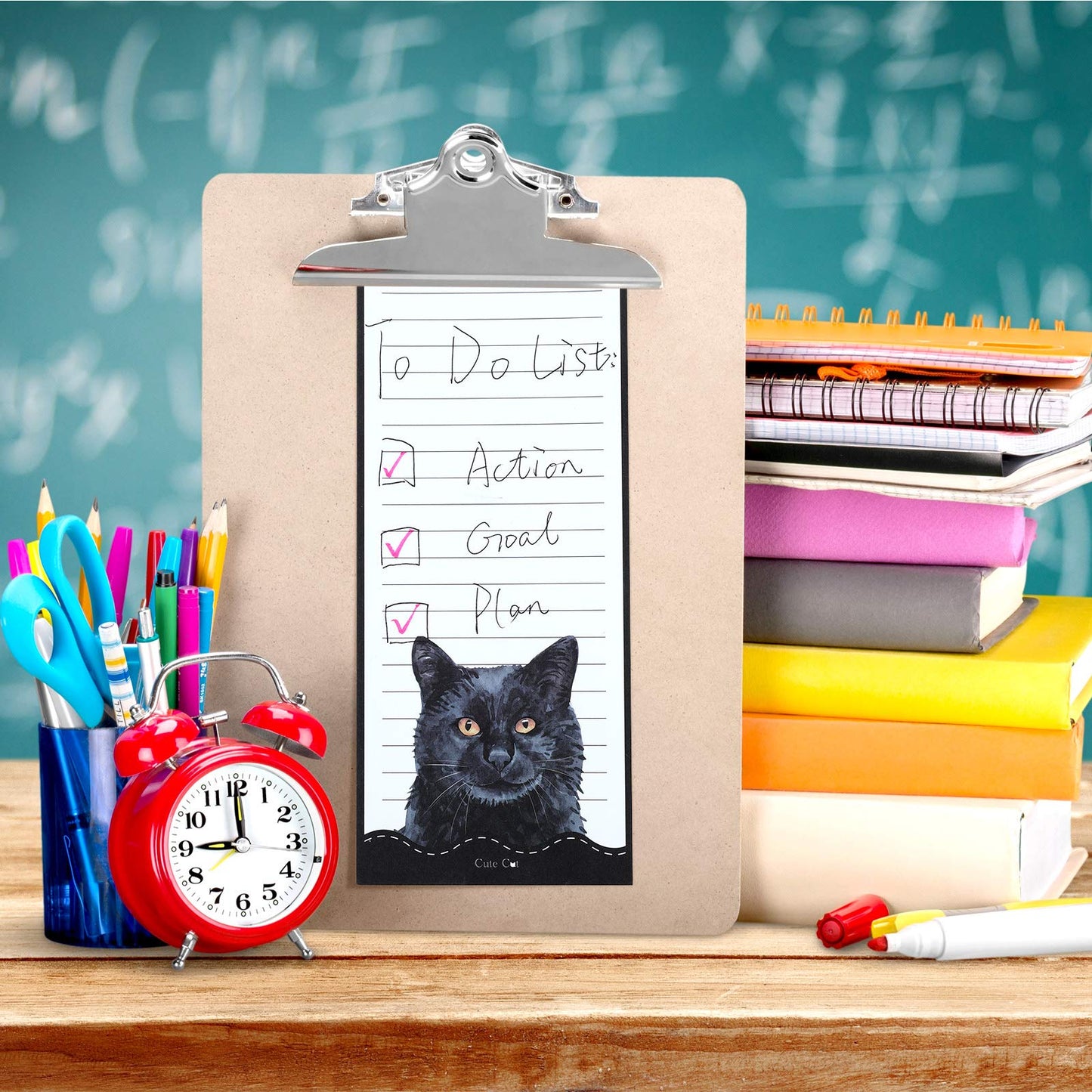 Zonon 6 Pack Cats Magnetic Notepads for Fridge To Do List Magnetic Back Memo Pad Reminders Notepads for Fridge, Grocery, Shopping, Reminders, 30 Sheets Per Pad, 7.5 x 3.2 Inch(Cat)
