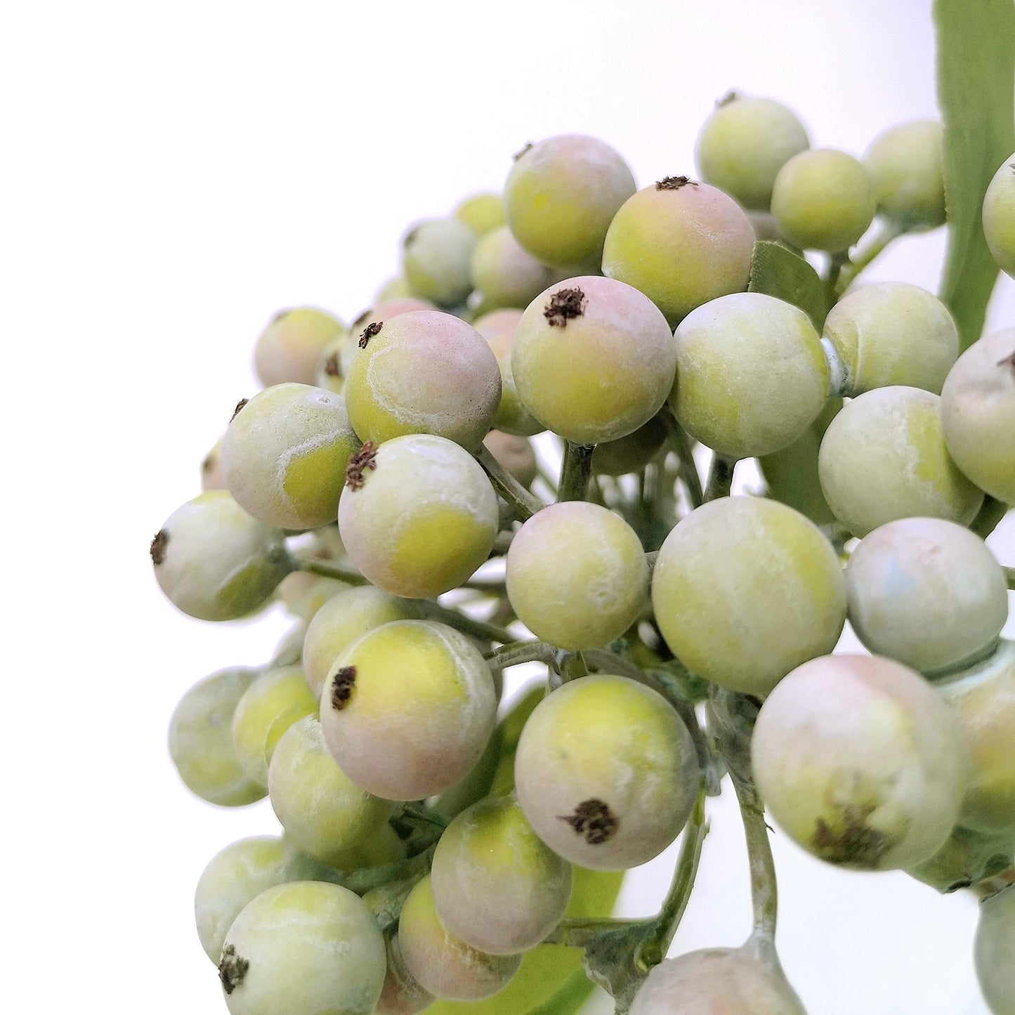 M2cbridge Pack of 6 Green Artificial Berry Stems Christmas Picks Wreath Ornament(Frost Green)