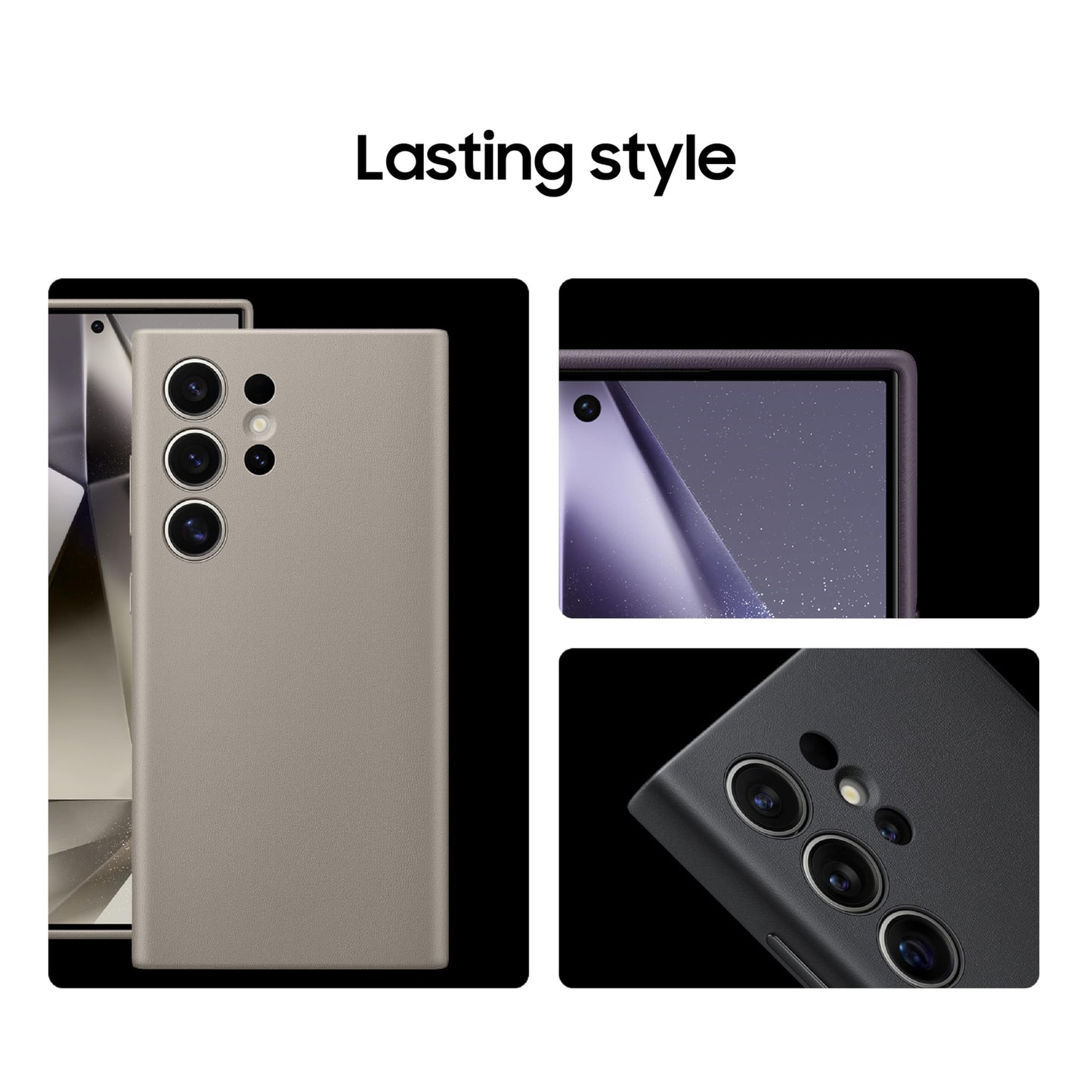 SAMSUNG Galaxy S24 Ultra Vegan Leather Phone Case, Protective Cover with Soft Touch, Elegant Design, Scratch Protection, US Version, GP-FPS928HCAVW, Dark Violet