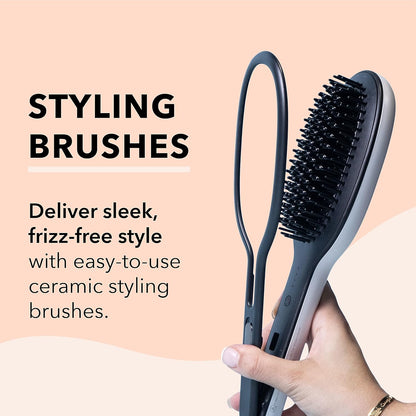 InStyler Straight UP Ceramic, Professional, Heated Styling Brush| Digital Temperature Display| 65 Individual Ceramic Heating Pla
