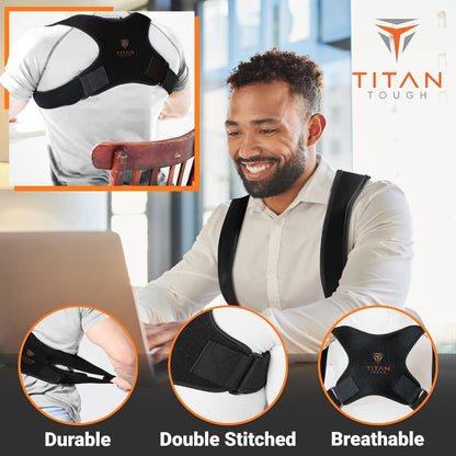 Premium Upper Back Brace for Men & Upper Back Brace for Women, Adjustable Posture Corrector, Upgraded Version, Back Brace for Alignment (L-XXL)