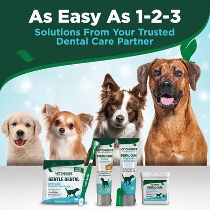 Vet's Best Dog Toothpaste & Toothbrush Kit for Puppies – Puppy Essentials – Dog Toothbrush & Toothpaste for Young Dogs- Perfect for Puppy Teething, Freshens Breath - Peanut Butter Flavor, 3.5 oz