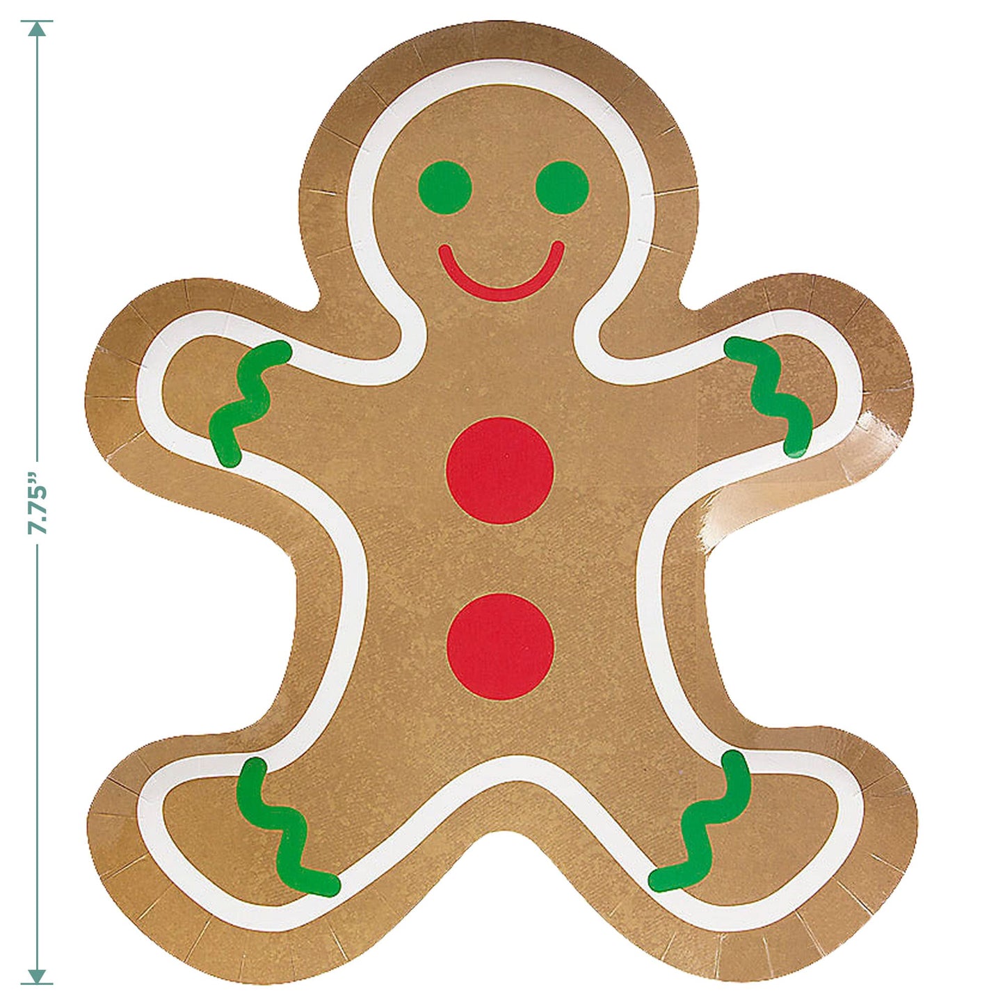 HOME & HOOPLA Gingerbread Man Shaped Paper Dessert Plates, Napkins, Cups, Table Cover, and Hanging Garland for Christmas Holiday and Winter Parties (Serves 16)