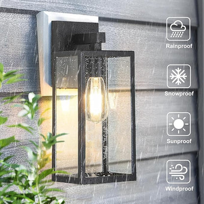 MAXvolador Outdoor Wall Lantern, Extra Large Exterior Waterproof Wall Sconce Light Fixture, Black Anti-Rust Mount Lighting, E26 Base Porch Lamp