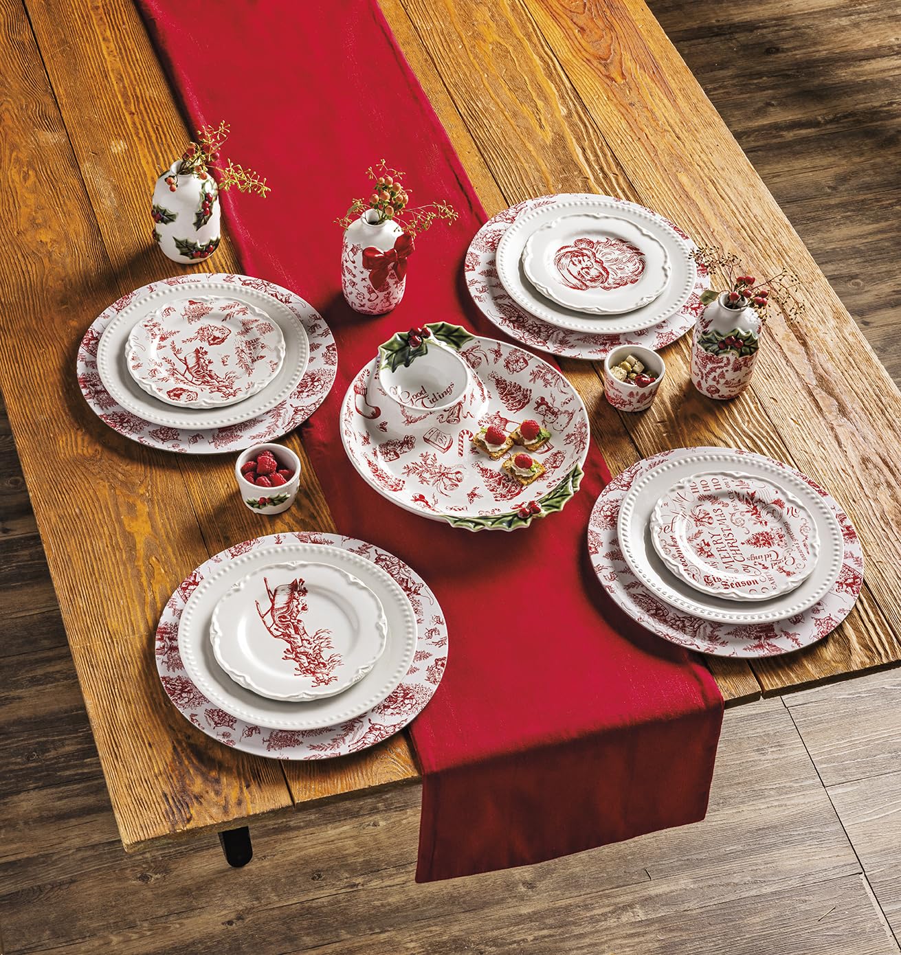 Mud Pie Christmas Good Tidings Toile Chip & Dip