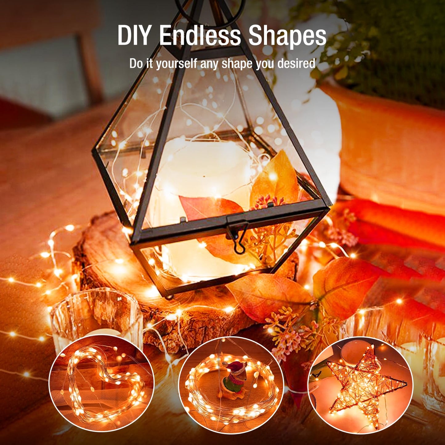 Fairdeer 12 Pack Fairy Lights Battery Operated - 7ft 20 Led Twinkle Lights 3 Modes, Bulk Mini String Lights Waterproof for Mason Jars Vases DIY Party Wedding Decoration Christmas -Orange