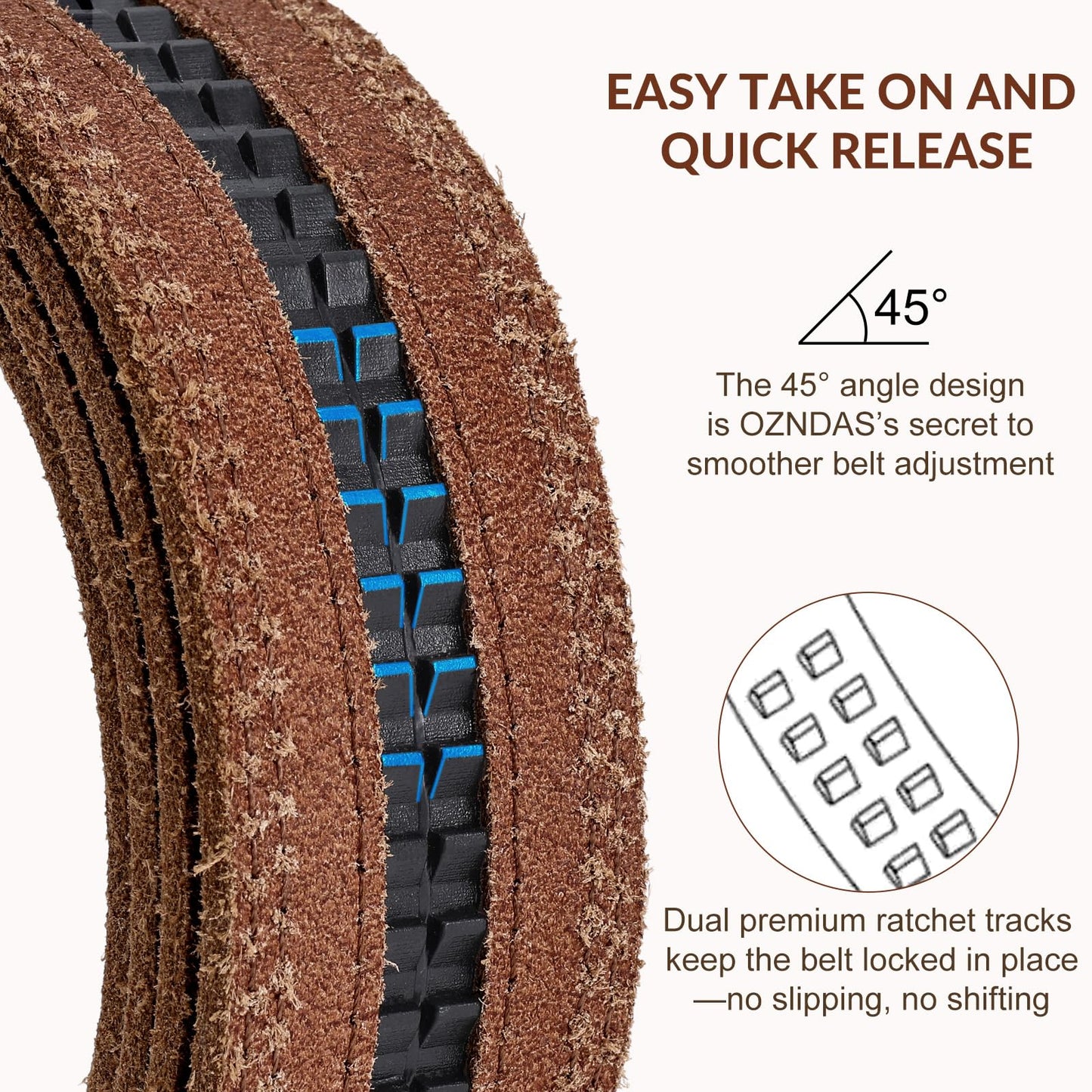 OZNDAS Mens Leather Belt, Ratchet Belts for Men Full Grain Leather Handmade, 100% Italian Top genuine Leather Dress Belts