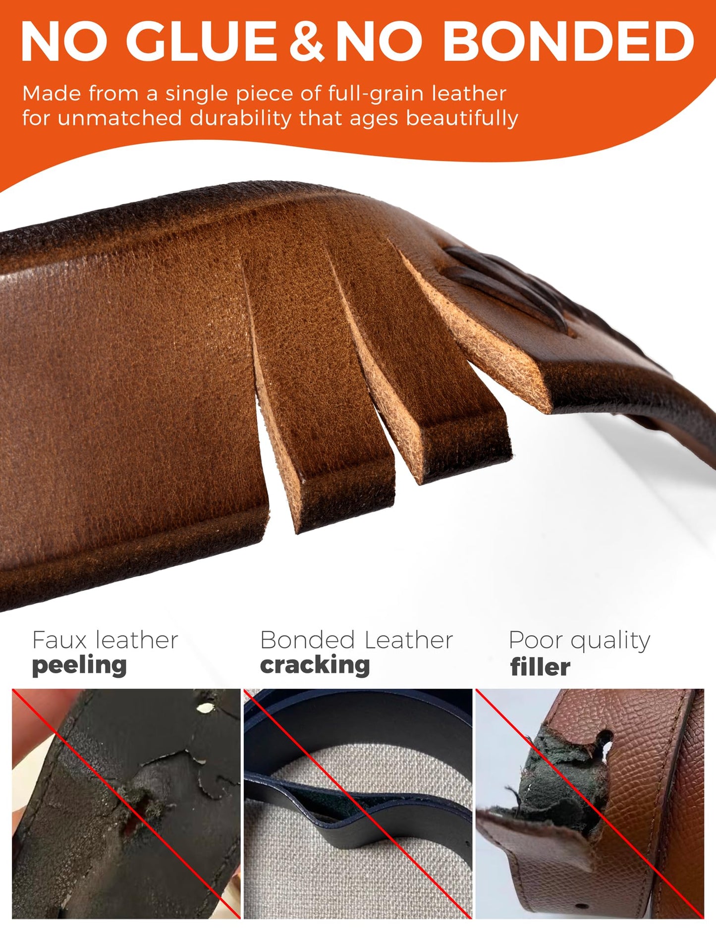TYWestyles 1.3“ Women's Casual Leather Belt with Metal Buckle (Brown, M (Fits Waist 32-34))